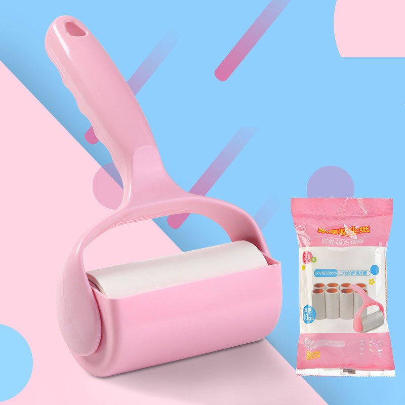 Papier anti-poussière collant, 5 rouleaux + 1 poignée, brosse adhésive déchirable, vêtements, brosse à peluches, Kit d&#39;épilation avec poignée