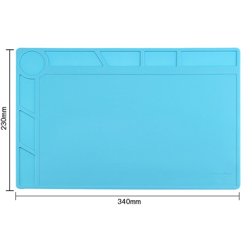Uusin s -180 55*35 cm bga lämmöneristys silikoni juotoslevy korjaus huoltoalusta pöytämatto magneettiosalla: S -120