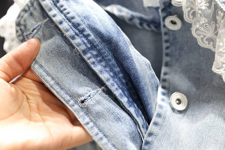 Giacca di jeans per ragazze primavera autunno cappotto per bambini top neonato giacca di pizzo allentato per bambini giacca a vento Casual per bambini 6M 9M 3T 5T 7T