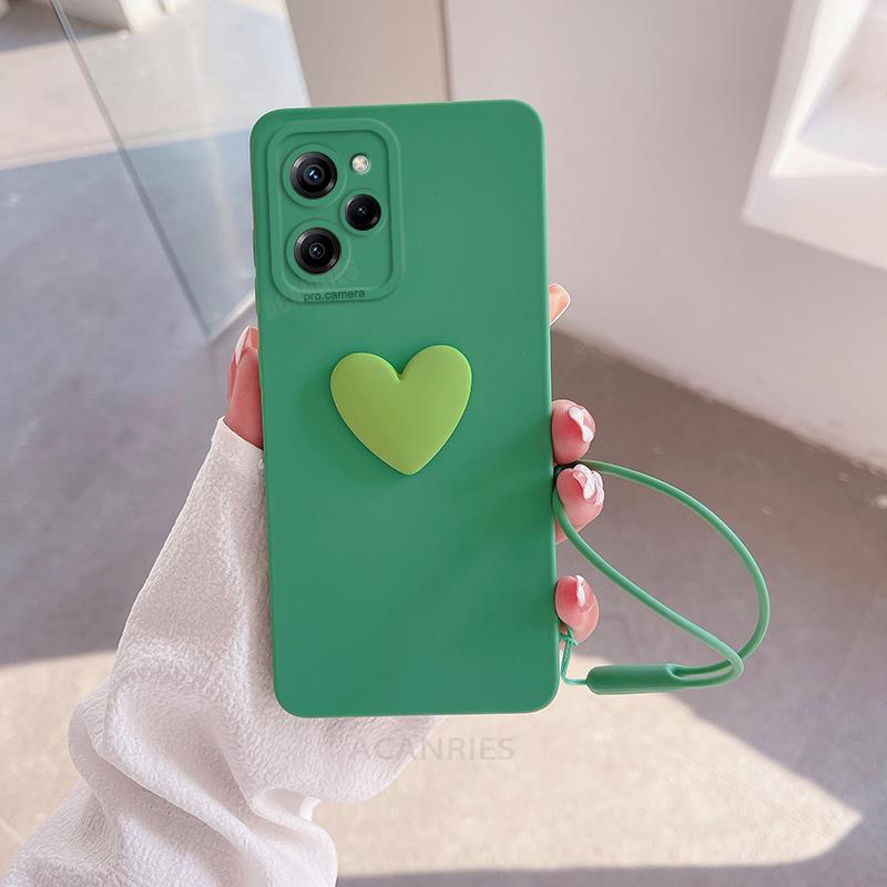 Pocox5pro lindo 3D amor corazón funda de silicona para Xiaomi Mi Poco X5 Pro X 5 X5pro X3 cordón correa de muñeca cubierta: Aluminio / Gris
