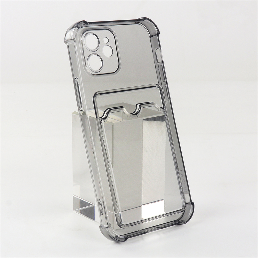 Luksuriøst blødt telefoncover 11 kortholder og gennemsigtigt cover til iphone 15 14 13 12 pro max mini x xs max  xr 7 8 plus se: Ægte læder / Lyserød