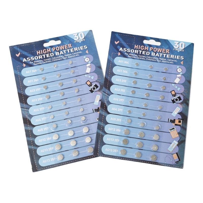 A9LC 30 Stück Knopfzellen-Knopfzellenbatterien für Spielzeug, Schlüssel, Uhrenbatterie