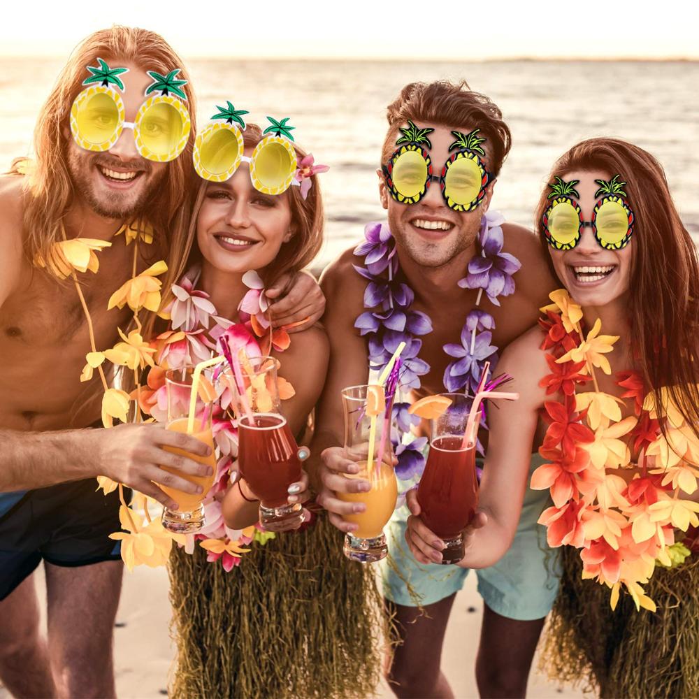 1 par strand hawaii fest solbriller ananas flamingo solbriller hawaii tropiske briller dekoration sommer luau fest begivenhed