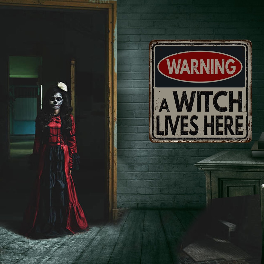 Halloween Warning Signs Sticker Self-adhesive Horror Wall Sticker Party Decorative