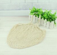 Netting handlepose gjenbrukbar streng frukt oppbevaring håndveske totes kvinner shopping mesh nett vevd veske butikk dagligvare tote bag: Hvit