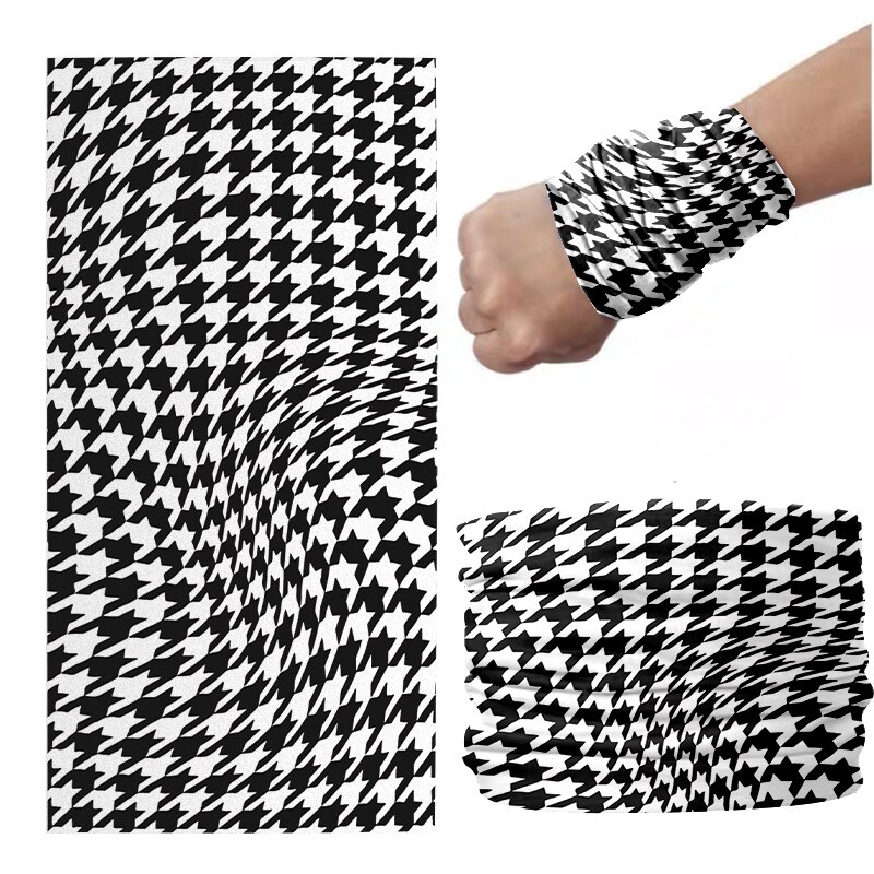 3D imprimé pied-de-poule foulard Plaid magie sport Hijab écharpe bracelet accessoire cheveux pour femme masque anti-poussière en plein air: style8