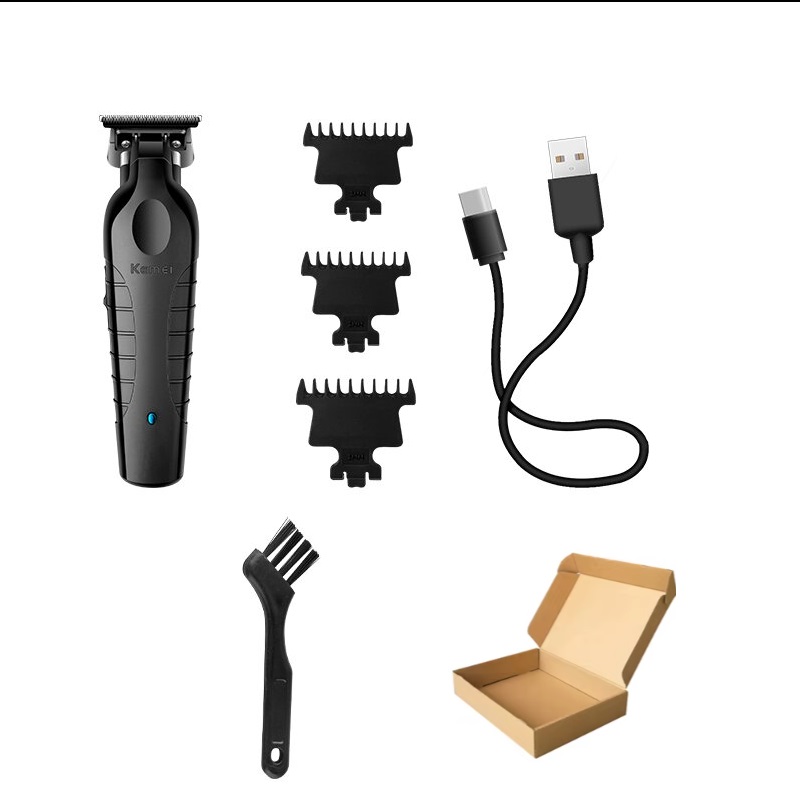 USB Fast charging Barber Machine Blades Hair Cutter Kemei km-2299 1200MA Rechargeable Cordless Hair Trimmer: Silver