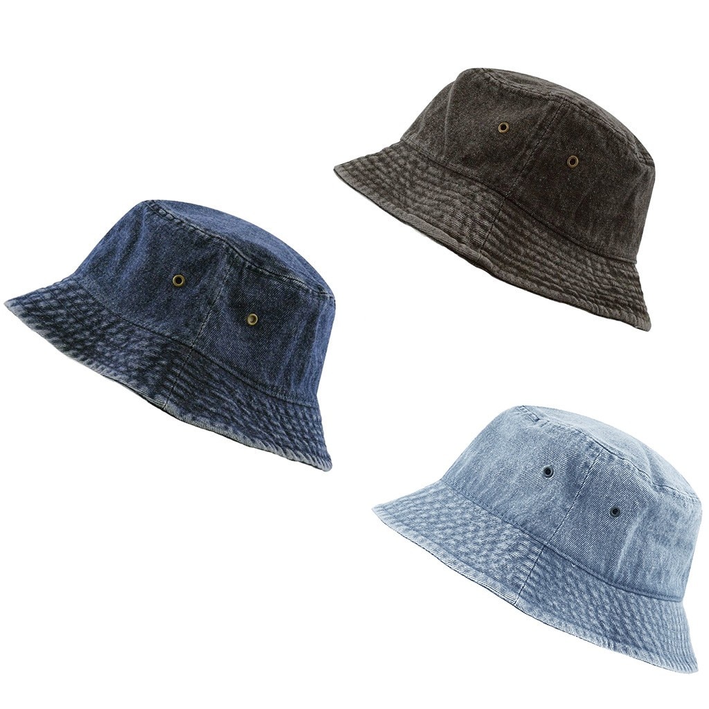 Bucket Hat The Hat Depot Washed Bucket Hat Men Cotton Hats For Women Denim Fisherman's Hat Bucket Hat Female Womens Hats Cap#32