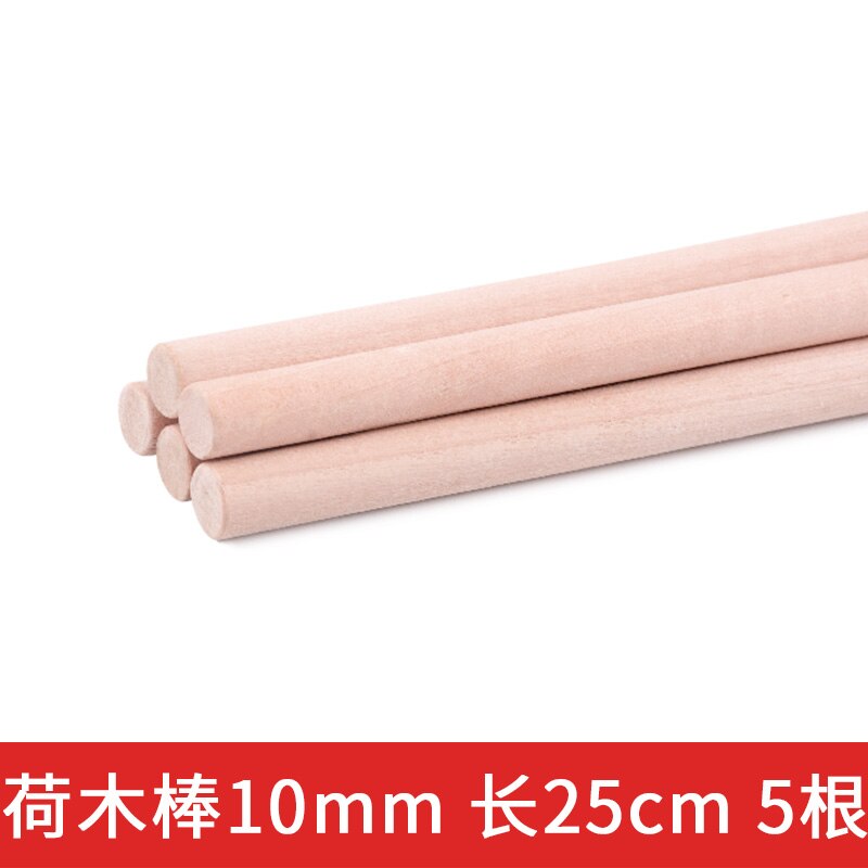 Varilla redonda cilíndrica de madera de abedul, modelo de placa de arena, 5 uds.: 10mm 25cm 5pcs