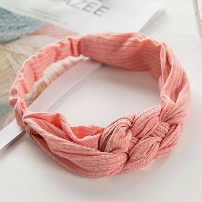 Kvinnor pannband tryck bohemisk bred turban twist kvinnor hårband flicka pannband ins bred dam huvudbonader hår accessoarer: Rosa