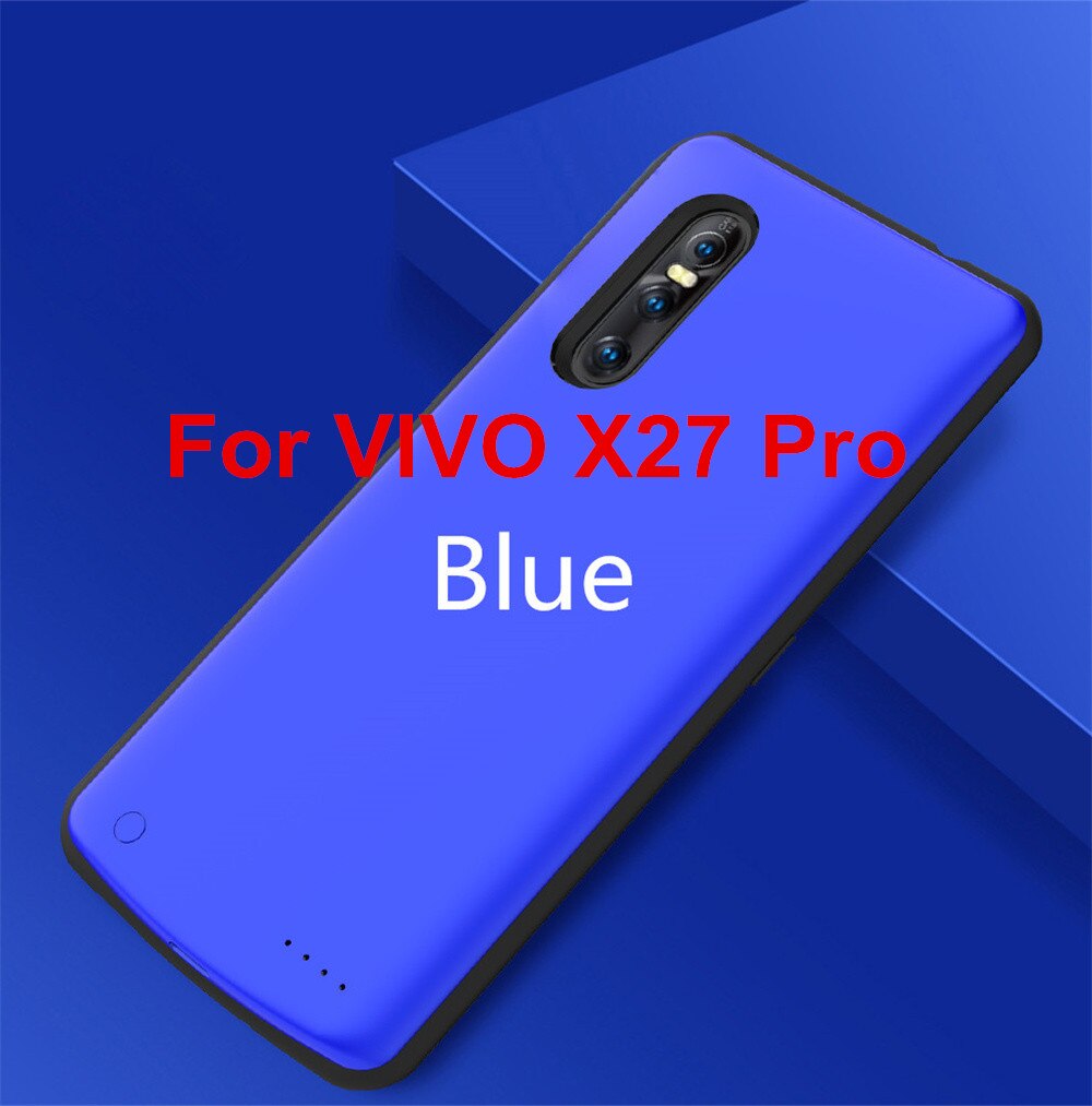 6500Mah Draagbare Power Bank Case Voor Vivo X27 Pro Extended Telefoon Batterij Power Case Voor Vivo X27 Batterij charger Cover: Blue For X27 Pro