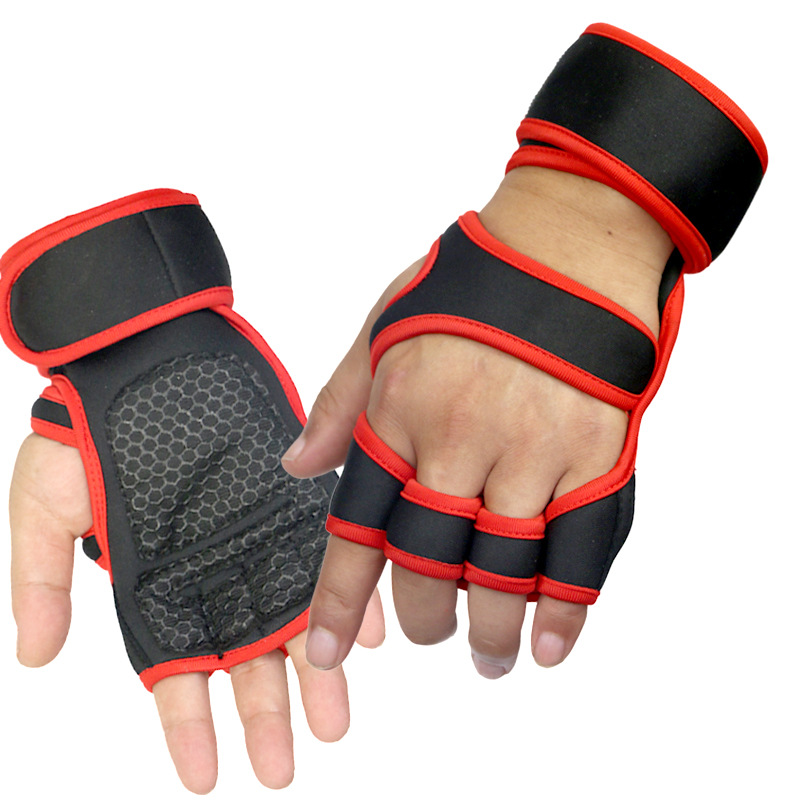 Hand Pols Palmbeschermer Handschoenen Gewichtheffen Trainingshandschoenen voor Heren Dames Fitness Sport Fietsen Gymnastiek Gymhandschoenen: L / WHITE
