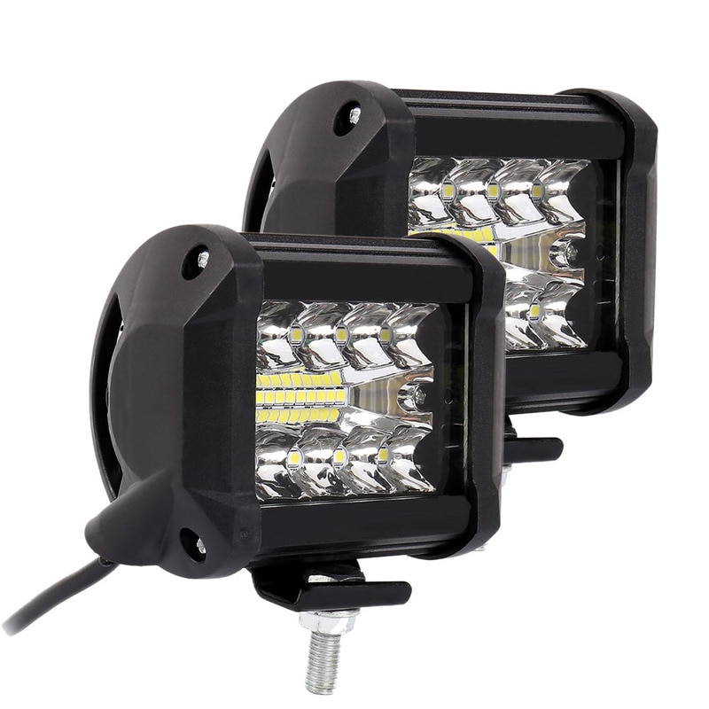2 stks/paar 4 Inch LED Rijden Werklampen 200W 6000K Flood Spot Combo Lights Off Road Lamp Auto vrachtwagen Verlichting Automobiles