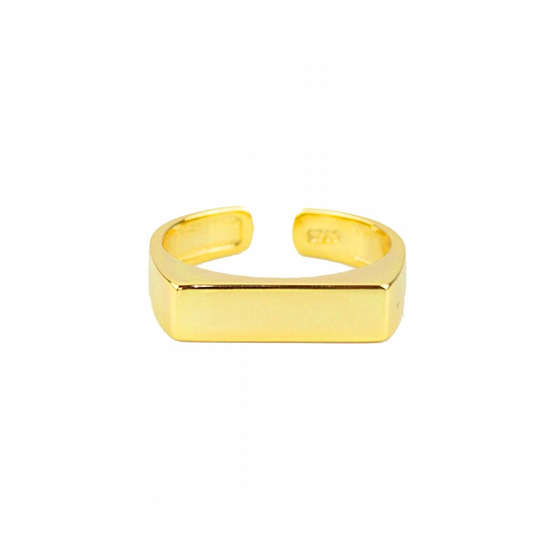 925 Sterling Silver Rings Jewelry Trendy Punk Geometric Opening Anillos Adjustable Finger Ring for Lovers' Girls Birthday