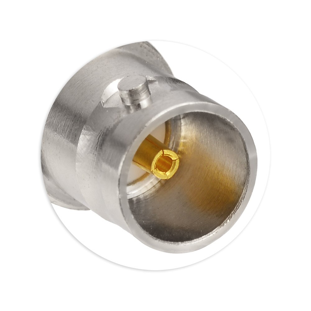 Superbat 75 Ohm BNC Right Angle Bulkhead PCB Mount Female RF Coaxial Connector