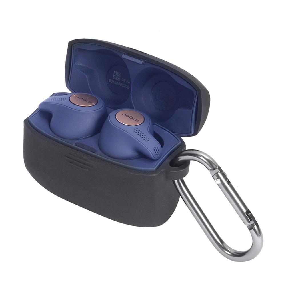 Earphone Case For Jabra Elite 65 T Wireless Sports Headset Silicone Protective Case Cover With Anti-Lost Hook Portable Cases