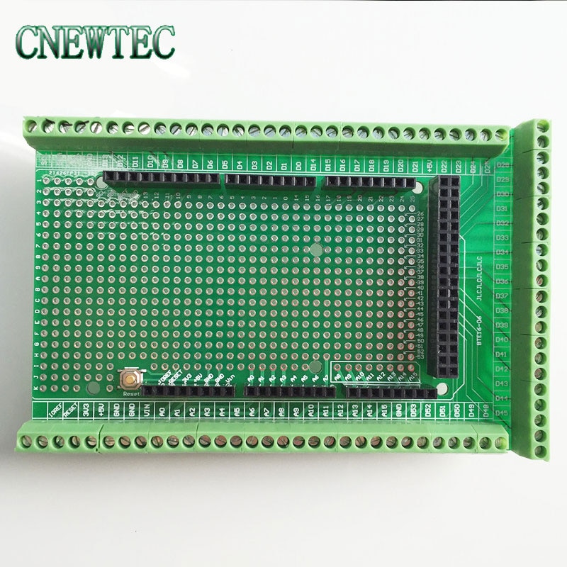 PCB dubbele-side Prototype Schroef Terminal Blok Shield Board Kit Voor MEGA-2560 R3 bte16-06