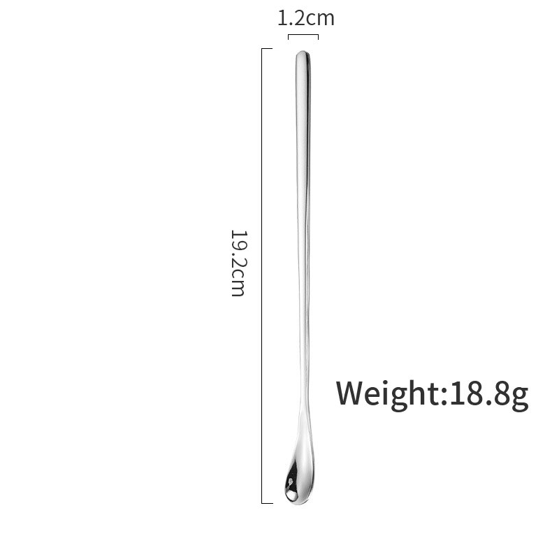 ZLAR 304 Stainless Steel Spoon Coffee Ice Tea Spoon Club Wine Cutlery Tableware Dinnerware Tiny Spoons Kichen Accessories: Silver Small