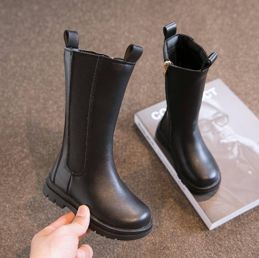 Kinderen chelsea boots casual herfst winter pu leer school jongens schoenen in sneeuwlaarzen kinderen meisjes martin laarzen