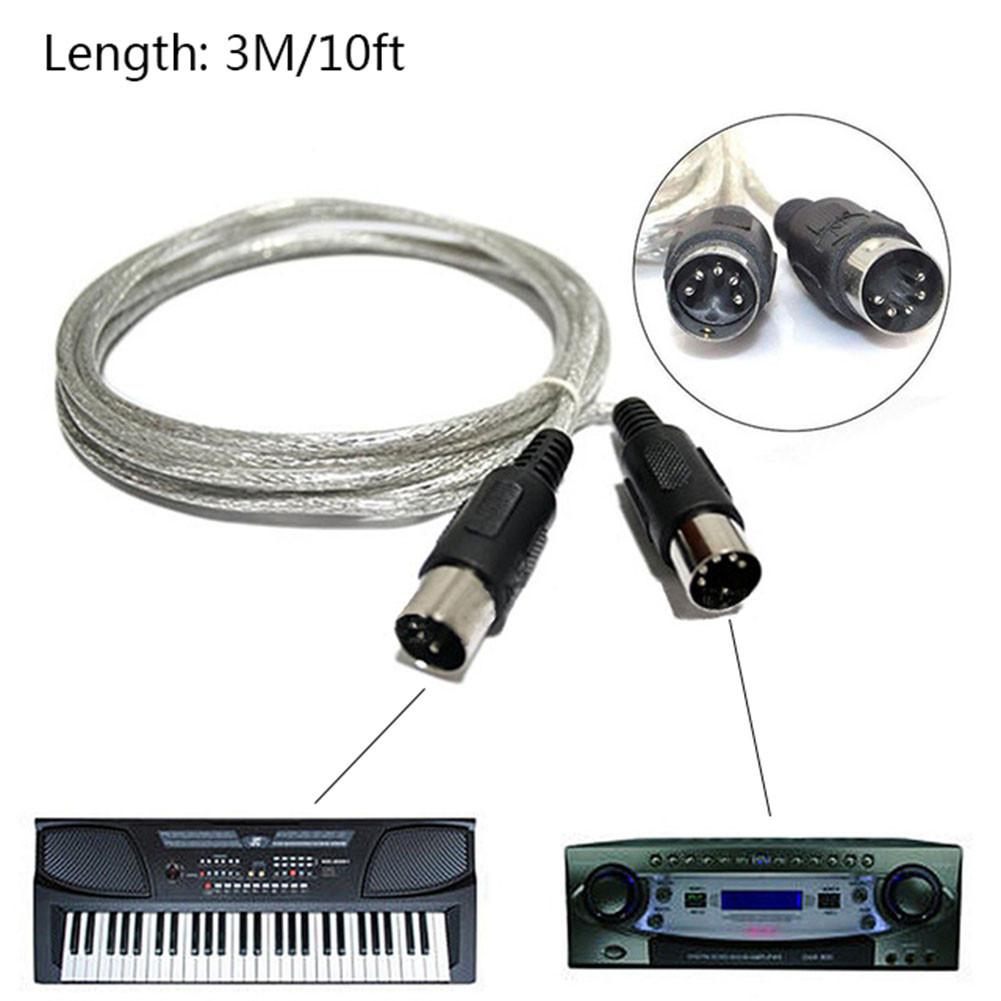 3M/10ft MIDI Extension Cable Male To Male 5 Pin Plug Connector Synthesizer Piano Teclado Musical Midi Controller Piano Keyboard: Default Title