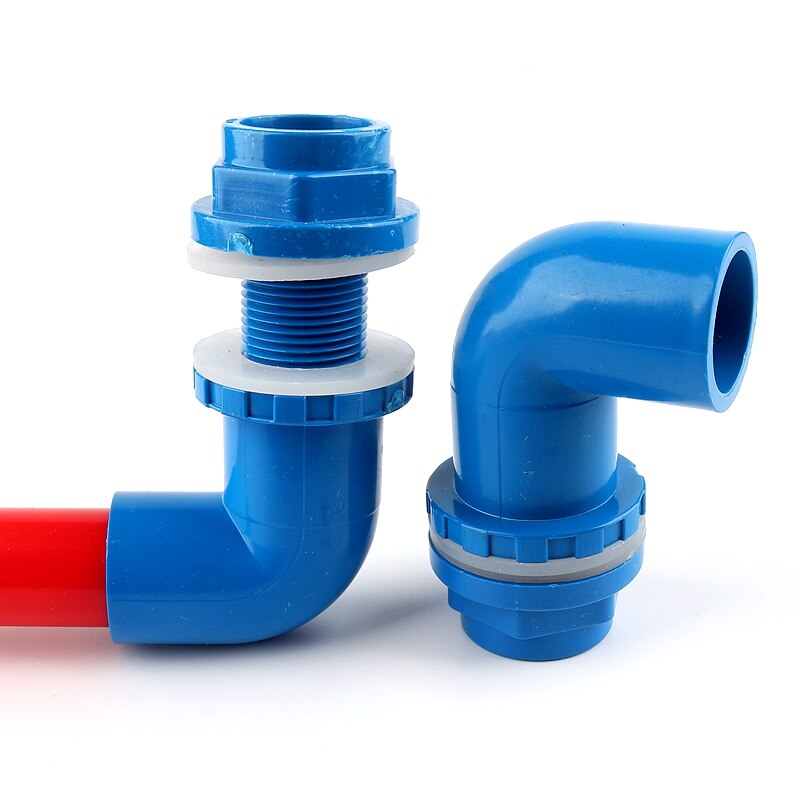 1pc 1/2"~1 1/2" PVC Pipe Fittings Aquarium Fish Tank 90 Degree Elbow Connector Overflow Thread Water Supply Accessories Joint