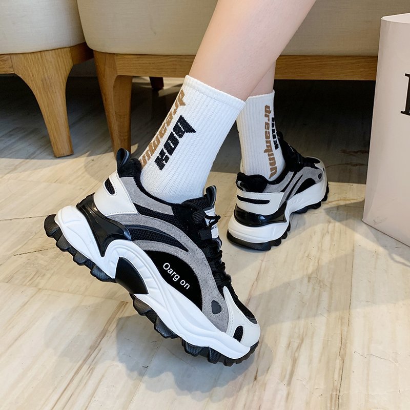 Dames casual herfst winter sneakers dames vulkaniseren comfortabele schoenen dames ademend lichtgewicht hardloopschoen zwart