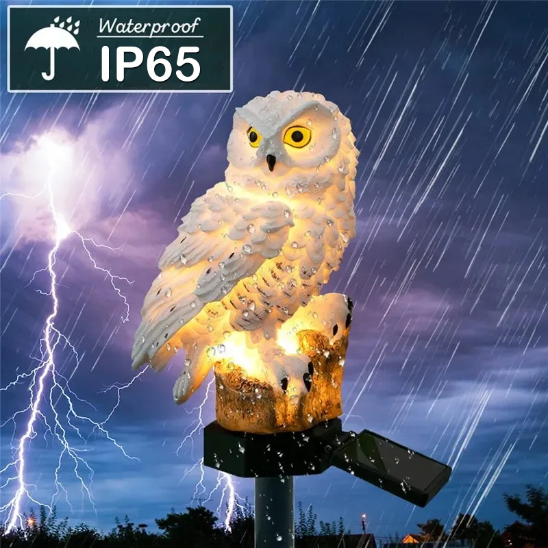 Lampe de pelouse d'animal de hibou à énergie solaire lumière LED solaire lampe de décoration de jardin extérieure lumières solaires imperméables