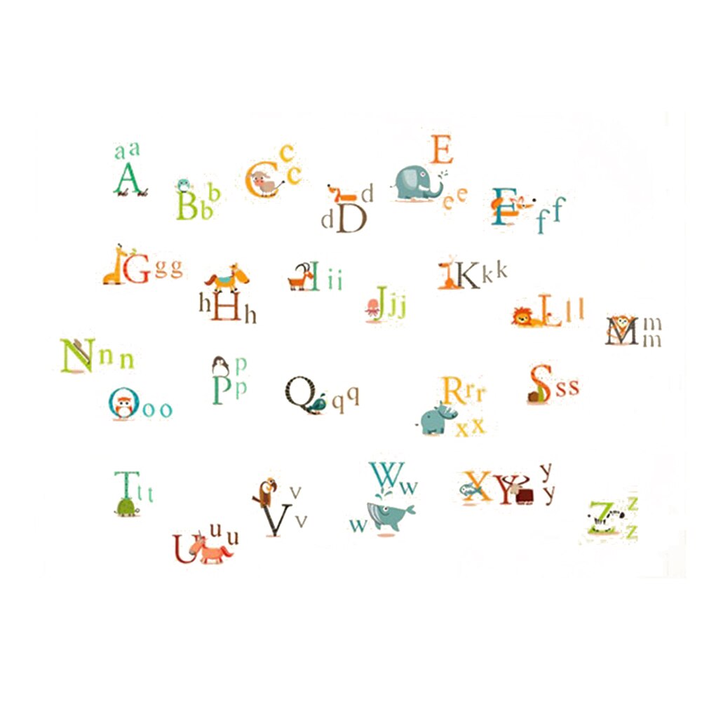Cartoon Alphabet Sticker Adhesive Wall Sticker Pvc Waterproof Wallpaper Mural DIY Wall Decals Home Poster Kids Room Decor: B
