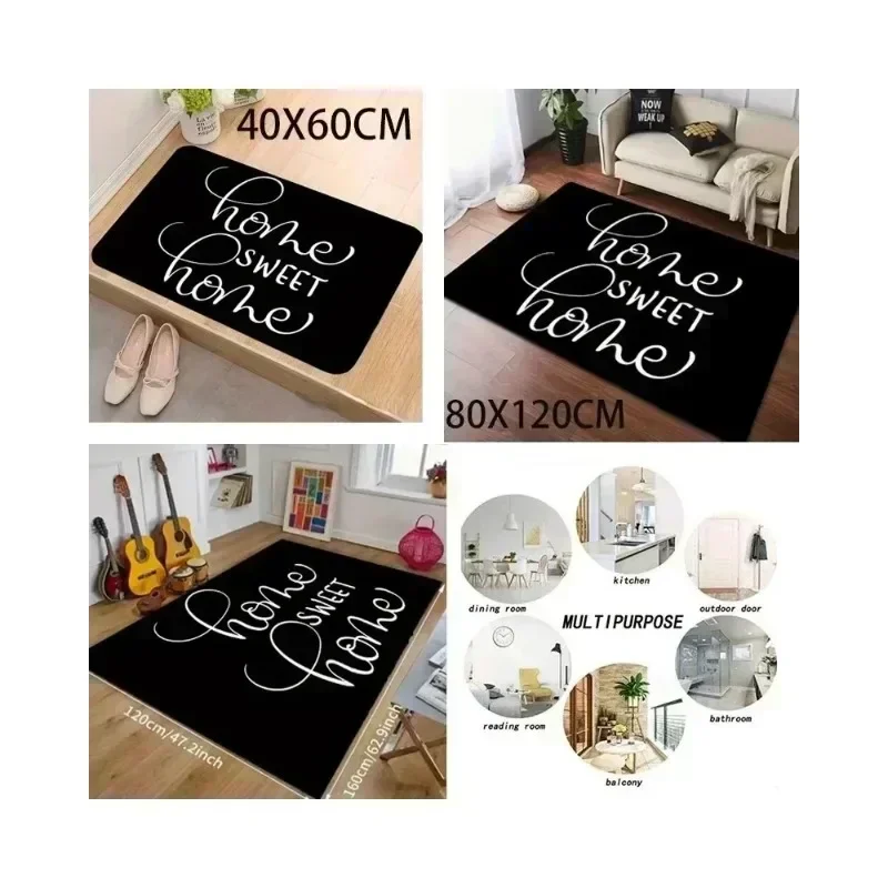 Girly Style-Tapis Minimaliste Moderne, Polymères Lavables, Lavable en Machine, Doux, Antidérapant, Tapis Perte, Salon, Chambre à Coucher