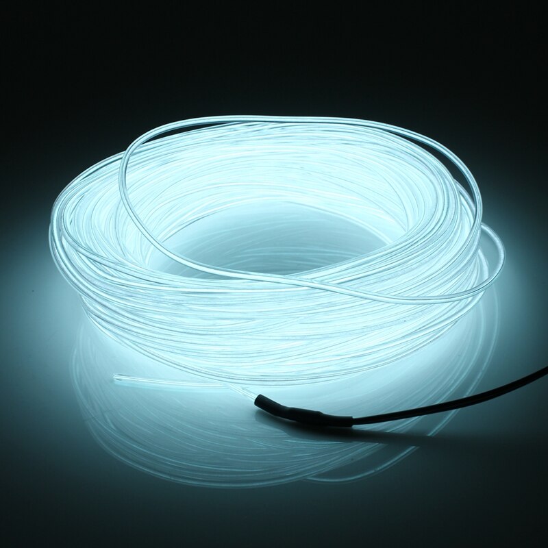 Jiguoor 20M EL LED flexibel Weichen Schlauch Draht Neon- glühen Auto Seil Streifen Licht Weihnachten Dekor AC 12V weihnachten Heimat Dekoration: Weiß / 10M