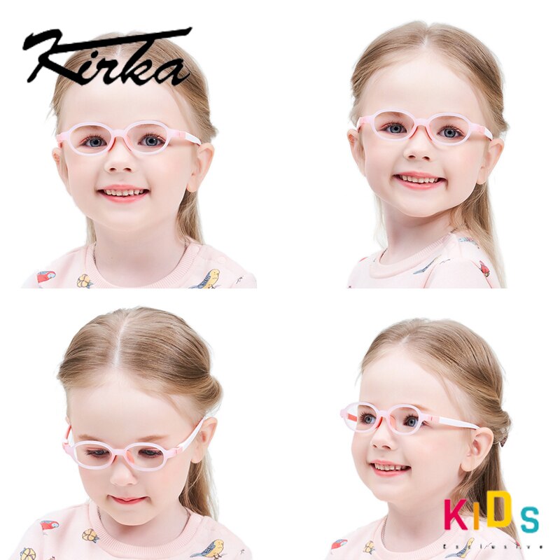 Kirka Optische freundlicher Brille Rahmen TR90 flexibel freundlicher Silikon Gläser Baby Brillen freundlicher Gummi Brille Rosa unisex