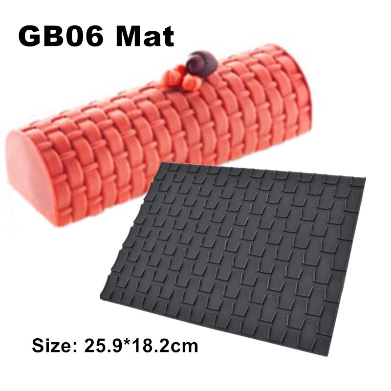 Silicone Swiss Cake Mould Yule Log Mold Large Buche Form Silicon Fondant Mat Impression Lace Moulds: GB06MAT