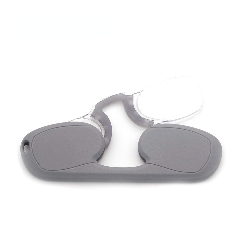 Mini gafas de lectura con Clip para hombre y mujer, anteojos recetados, sin patillas, Pince-nez1.0 + 1,5 + 2,0 + 2,5 + 3,0 + 3,5: Gris / +250