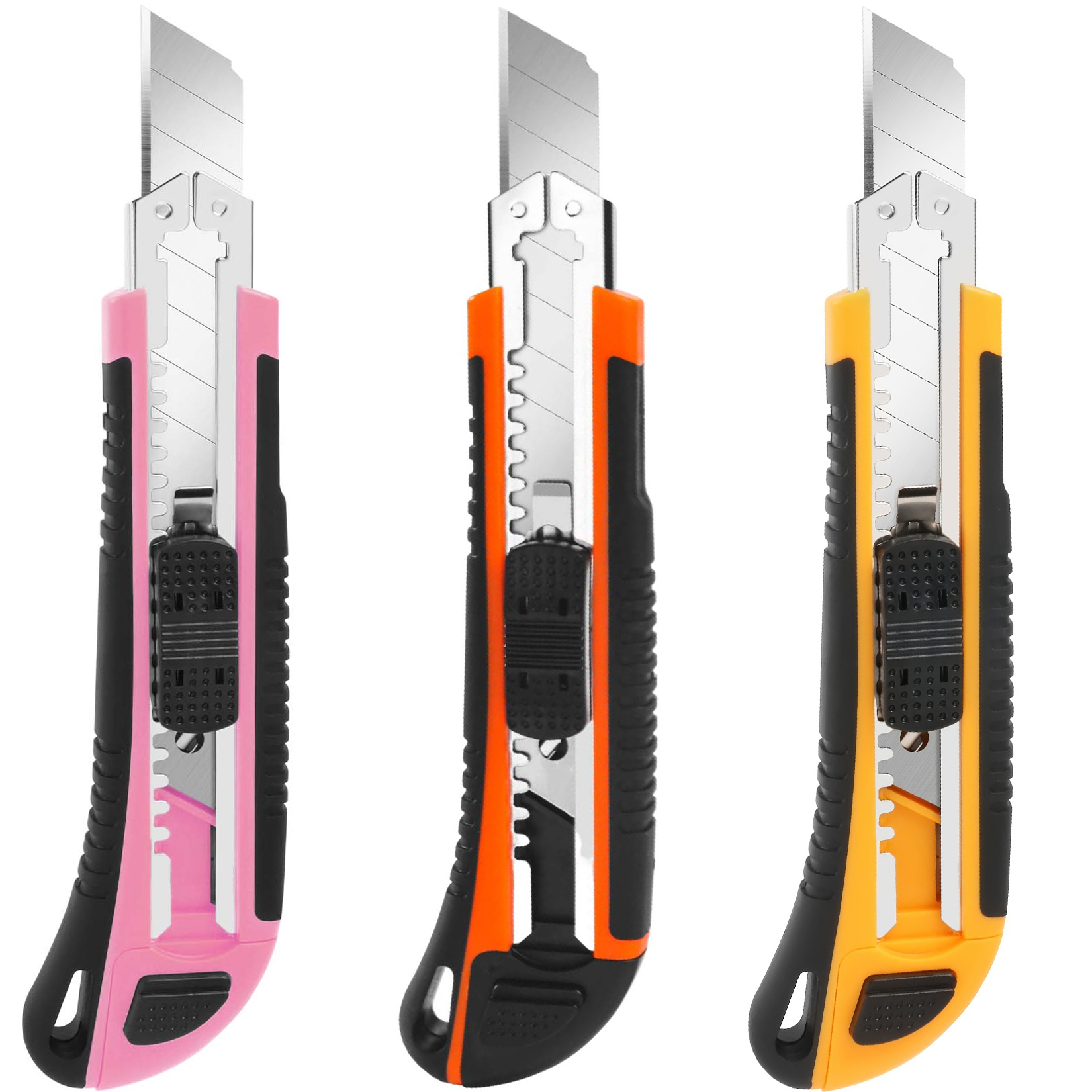 1 PC Utility Knife Box Cutter Retractable, Blade Storage , Extra 2 PCS Snap Off Blades Included, Quick-Change Blades Boxcu