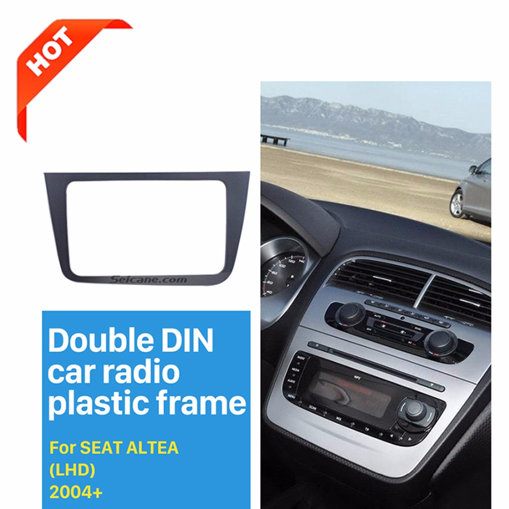 Seicane 2 Din Car Stereo Fascia Dash installlation auto Radio Frame Panel Kit for 2004 SEAT ALTEA Left Hand Drive LHD