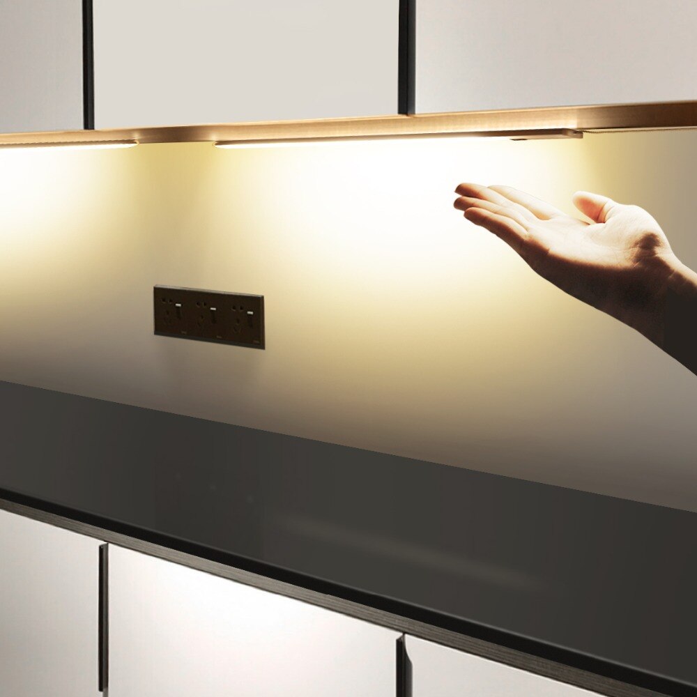 2 st led-lampa för kök handscanningslampa med eu-kontakt 12v- handssensoromkopplare led-lampa styv barlampa för sovrumsgarderobslampa