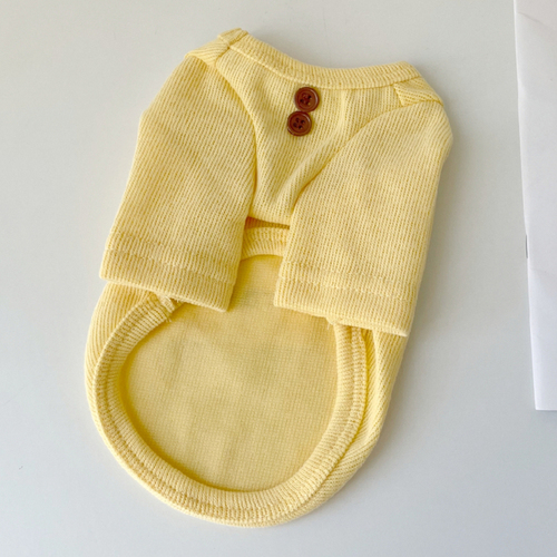 Solid Thin Cotton Pet Dog Tshirts Para Perro Sweet Korea Style Dog Shirts Pomeranian Chihuahua Yorkie Vest Dogs Pets Costume: Yellow Long Sleeve / 10