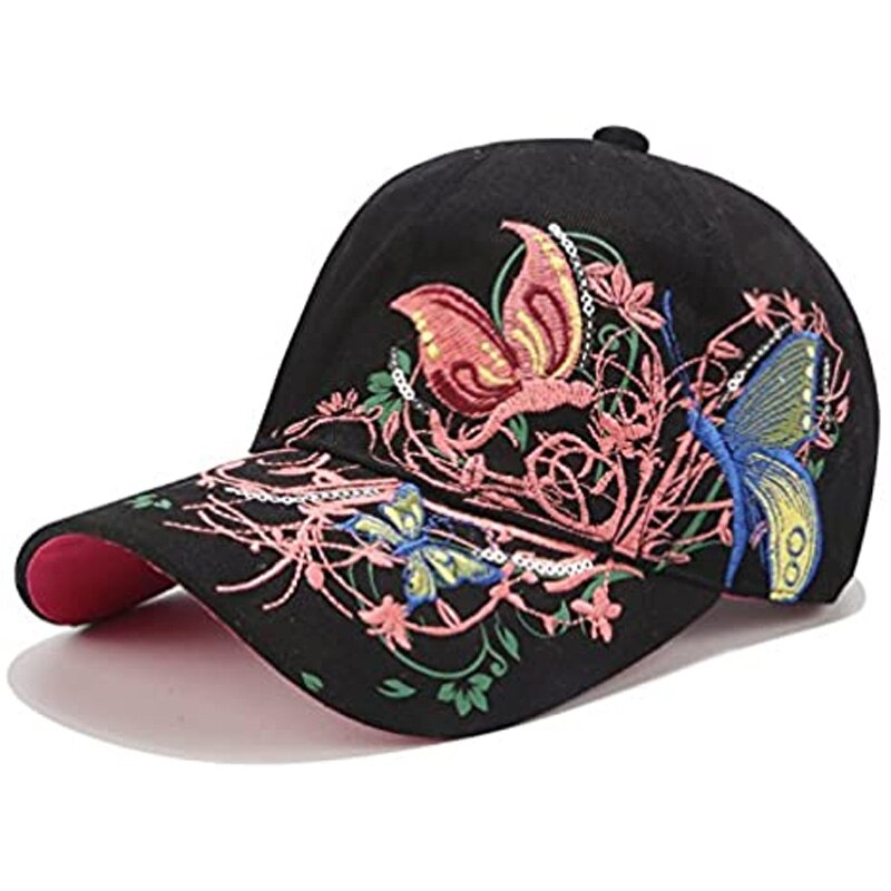 Crestgolf-Gorras de Golf para mujer, sombrero de sol ajustable, transpirable, bordado, malla de béisbol, para deportes al aire libre: black