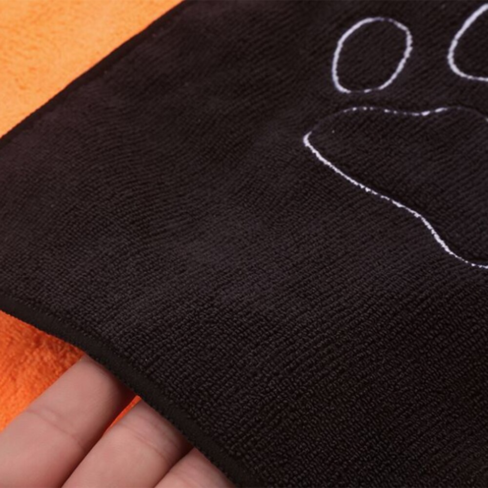 Original Drying Towel for Pets Dogs Cleaning Ultra-absorbent Dog Bath Towel Microfiber Paw Print Pocket Bath Grooming Towel