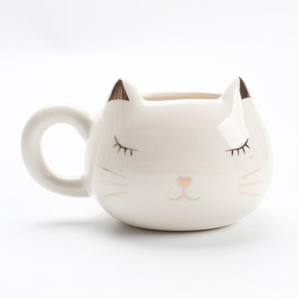 Cat mug ceramics mug cute kitten breakfast cup animal shaped cat cup mug Coffee Tea Milk Animal Cups