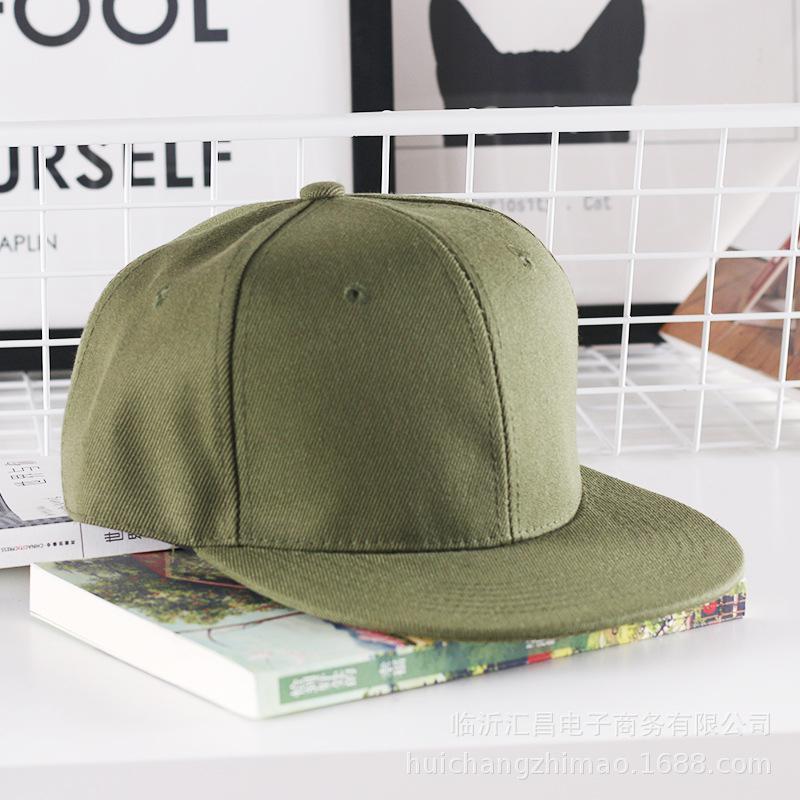 Solidna czapka w stylu Hip-Hop dla mężczyzn czapka typu Snapback damskie czapki baseballowe regulowane płaskie rondo Bill zwykłe daszki chłopcy i dziewczęta taniec uliczny: zgniły zielony
