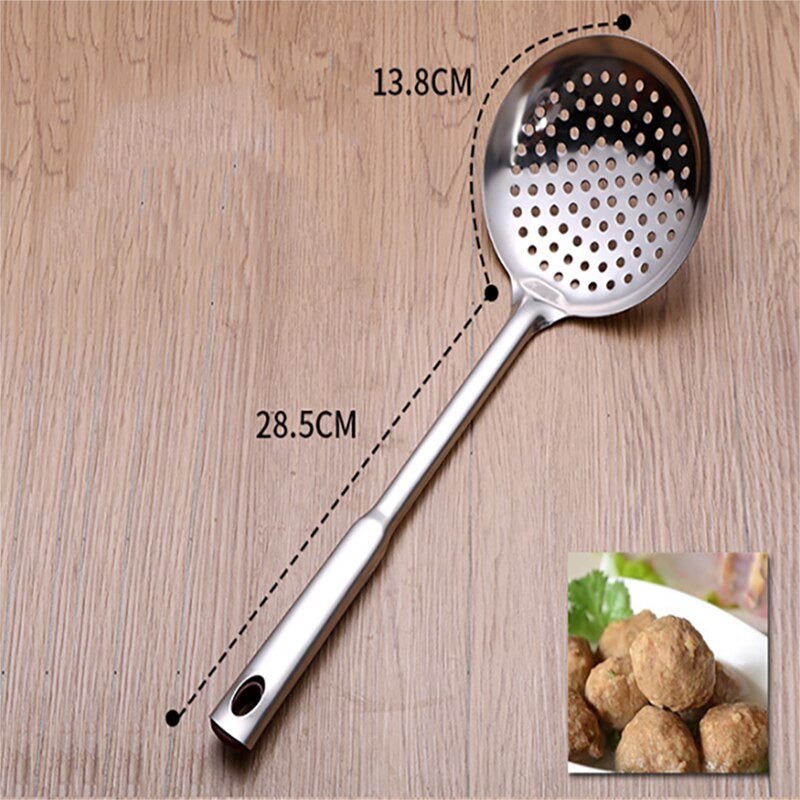 Stainless Steel Fried Shovel Cooking Turners Spatula Spoon Colander Home Kitchen Gadgets Accessories Cooking Tool: colander-S