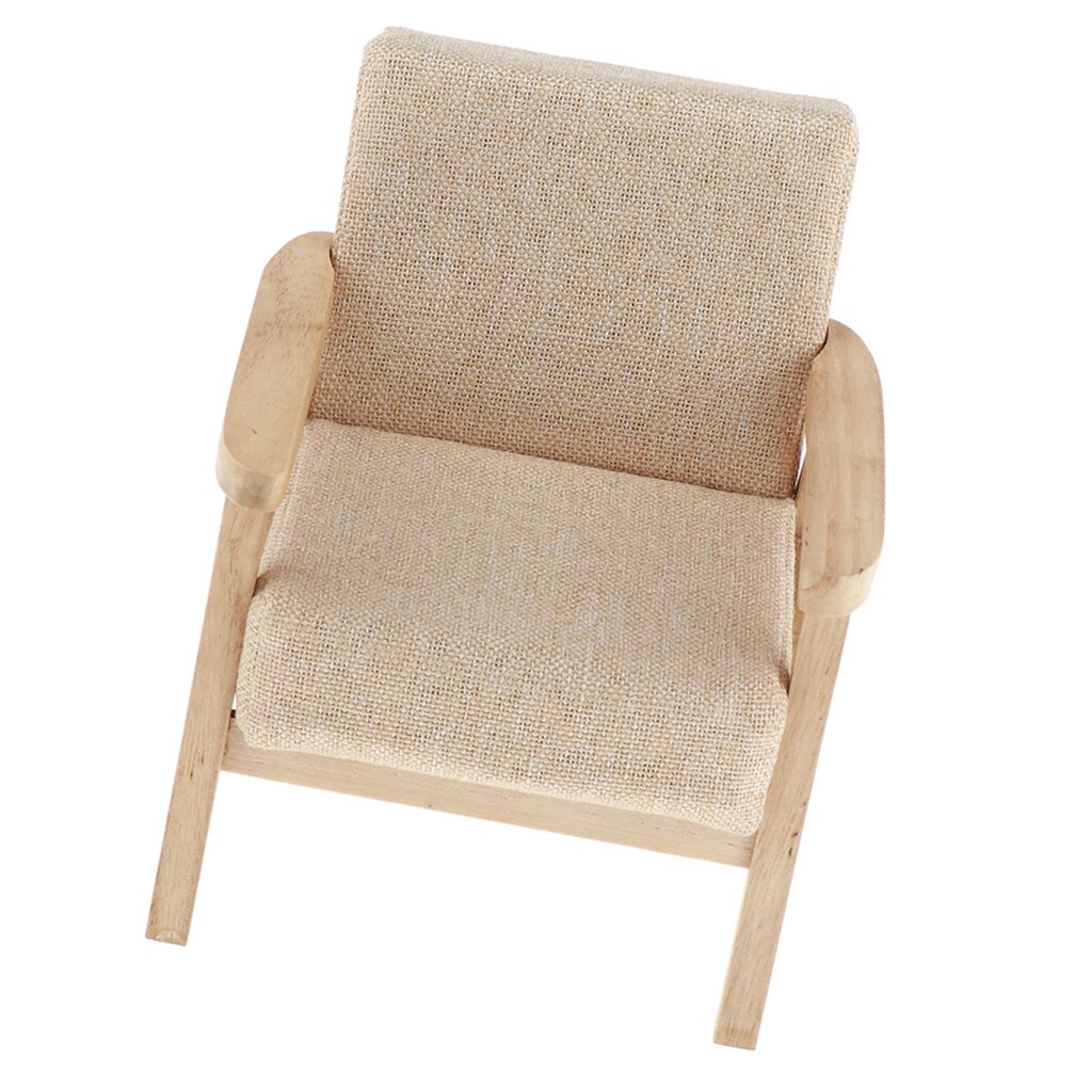 Dollhouse Furniture 1/6 Scale Miniature Armchair Toys for Dolls House Living Room Bedroom Decor - Red/Yellow/White Optional