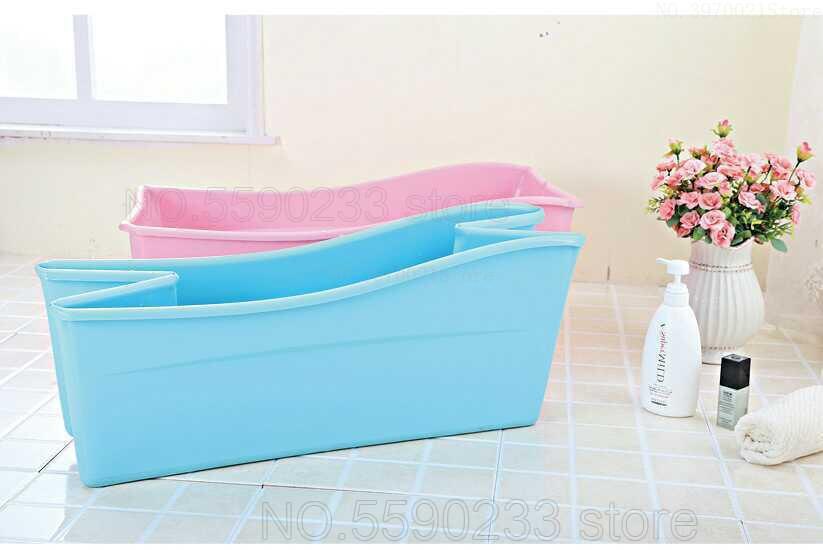 Pink blå pp+tpe foldebadekar til børn baby plastik badekar sikkerhedsmateriale 77.5*41*29.5cm