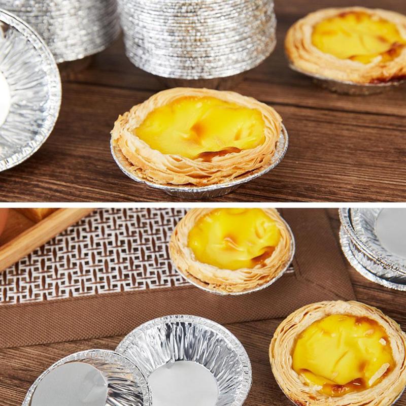 Nuovo 100pz di Alluminio Usa E Getta Foglio di Torta padella mini Pentola Padella Piatto Piatto Piatto di Latta Torta Crostata Vassoio Cuocere X6O6