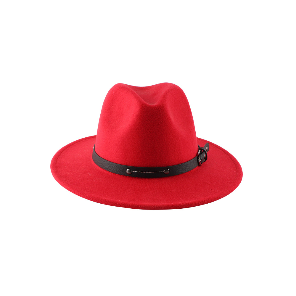 Fedora hat features men's hats ladies felt jazz ring buckle accessories Panama Fedora hats шляпаженская: 2