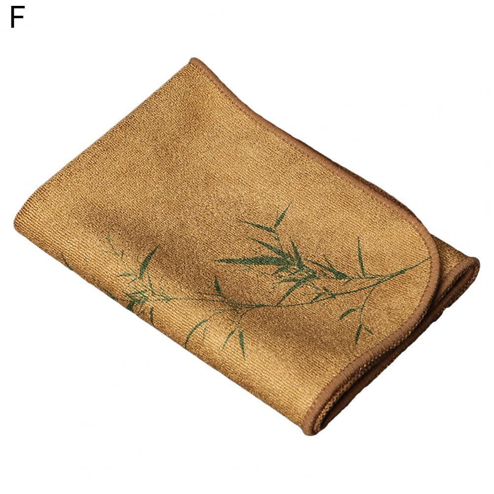 Chinese Style Tea Towel Absorbent Dish Rag Thickened Dishcloth Table Tea Cloth Household Dish Cleaning Wipe салфетки на стол: F