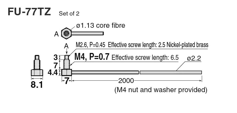 100% Keyence Fiber Optic Sensor FU-77TZ FU77TZ