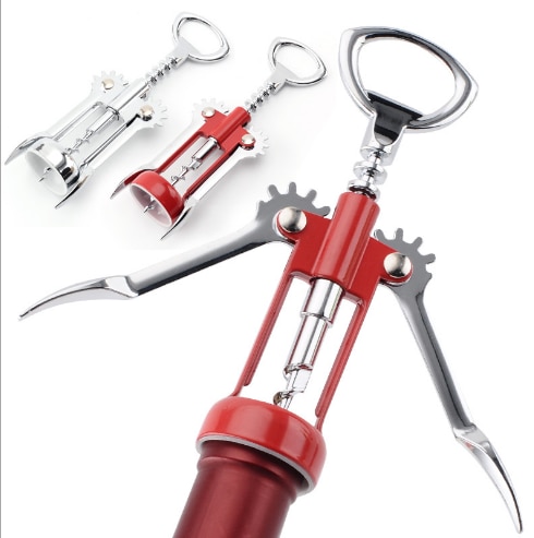 Stainless Steel Bottle Opener Waiter Metal Red Wine Opener Corkscrew Bottle Handle Bottle Pumps Corkscrews Cork Out Tool
