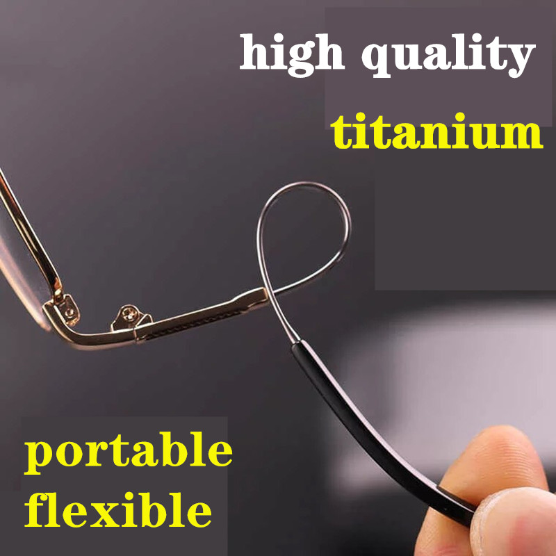 Titanium half montuur metalen progressieve leesbril heren multifocale anti-blauw licht presbyopische bril legering dames gafas  +1.5